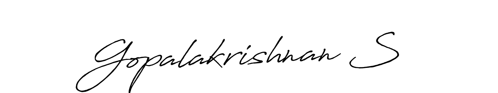 It looks lik you need a new signature style for name Gopalakrishnan S. Design unique handwritten (Antro_Vectra_Bolder) signature with our free signature maker in just a few clicks. Gopalakrishnan S signature style 7 images and pictures png