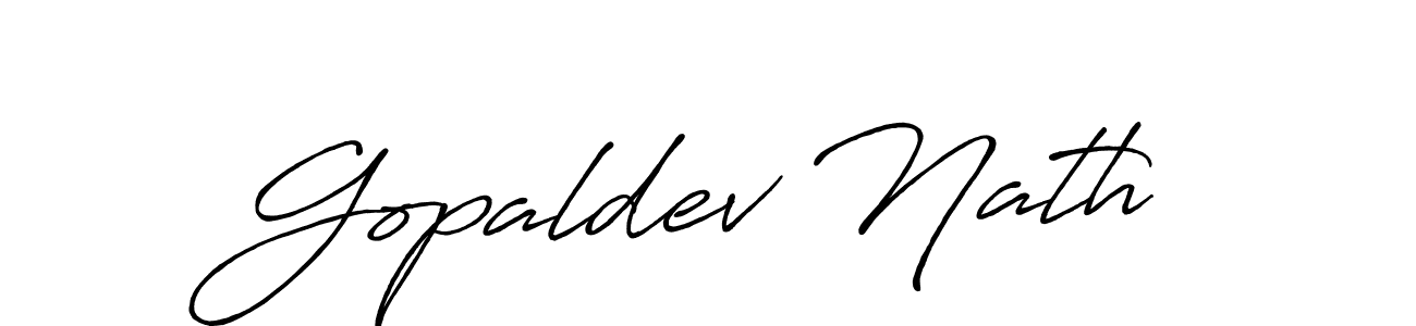 How to make Gopaldev Nath name signature. Use Antro_Vectra_Bolder style for creating short signs online. This is the latest handwritten sign. Gopaldev Nath signature style 7 images and pictures png