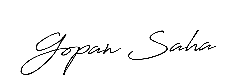 The best way (Antro_Vectra_Bolder) to make a short signature is to pick only two or three words in your name. The name Gopan Saha include a total of six letters. For converting this name. Gopan Saha signature style 7 images and pictures png