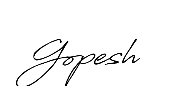 Use a signature maker to create a handwritten signature online. With this signature software, you can design (Antro_Vectra_Bolder) your own signature for name Gopesh. Gopesh signature style 7 images and pictures png