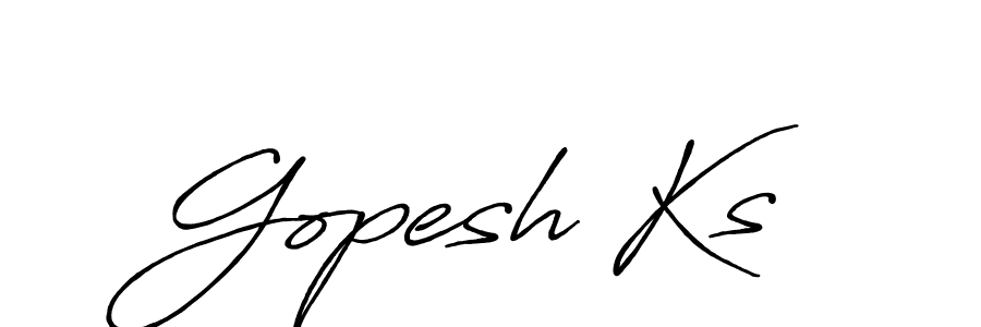 Make a beautiful signature design for name Gopesh Ks. With this signature (Antro_Vectra_Bolder) style, you can create a handwritten signature for free. Gopesh Ks signature style 7 images and pictures png