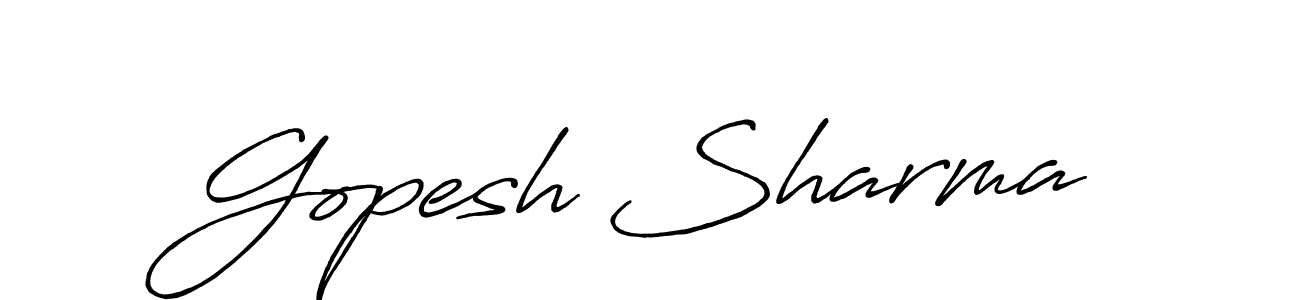 Create a beautiful signature design for name Gopesh Sharma. With this signature (Antro_Vectra_Bolder) fonts, you can make a handwritten signature for free. Gopesh Sharma signature style 7 images and pictures png