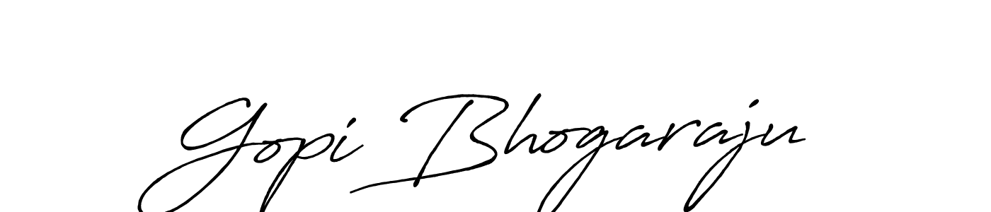 Create a beautiful signature design for name Gopi Bhogaraju. With this signature (Antro_Vectra_Bolder) fonts, you can make a handwritten signature for free. Gopi Bhogaraju signature style 7 images and pictures png