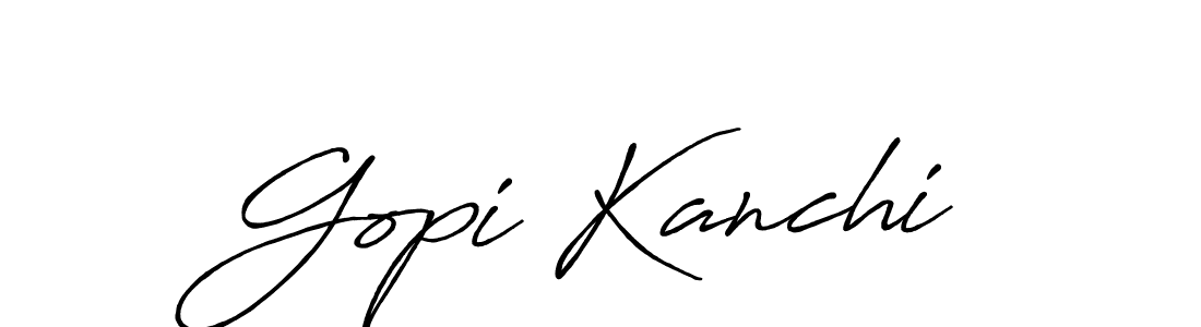 Make a beautiful signature design for name Gopi Kanchi. With this signature (Antro_Vectra_Bolder) style, you can create a handwritten signature for free. Gopi Kanchi signature style 7 images and pictures png