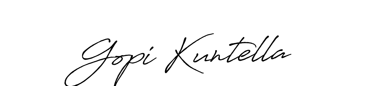 Make a beautiful signature design for name Gopi Kuntella. With this signature (Antro_Vectra_Bolder) style, you can create a handwritten signature for free. Gopi Kuntella signature style 7 images and pictures png