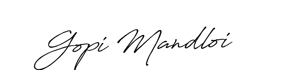 Design your own signature with our free online signature maker. With this signature software, you can create a handwritten (Antro_Vectra_Bolder) signature for name Gopi Mandloi. Gopi Mandloi signature style 7 images and pictures png