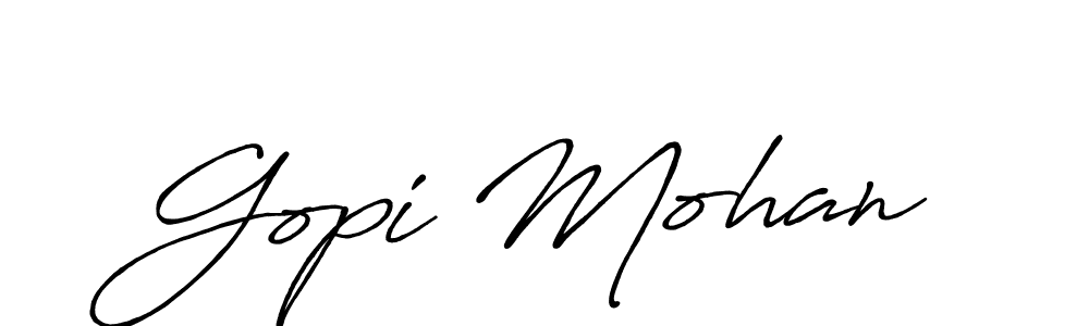 Use a signature maker to create a handwritten signature online. With this signature software, you can design (Antro_Vectra_Bolder) your own signature for name Gopi Mohan. Gopi Mohan signature style 7 images and pictures png