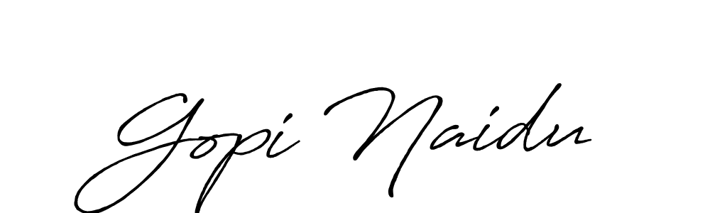 Create a beautiful signature design for name Gopi Naidu. With this signature (Antro_Vectra_Bolder) fonts, you can make a handwritten signature for free. Gopi Naidu signature style 7 images and pictures png