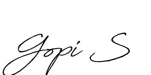 Use a signature maker to create a handwritten signature online. With this signature software, you can design (Antro_Vectra_Bolder) your own signature for name Gopi S. Gopi S signature style 7 images and pictures png