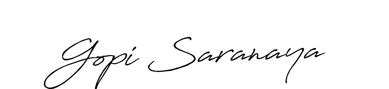 Gopi Saranaya stylish signature style. Best Handwritten Sign (Antro_Vectra_Bolder) for my name. Handwritten Signature Collection Ideas for my name Gopi Saranaya. Gopi Saranaya signature style 7 images and pictures png