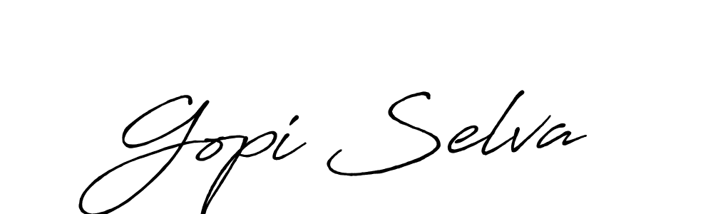 How to make Gopi Selva signature? Antro_Vectra_Bolder is a professional autograph style. Create handwritten signature for Gopi Selva name. Gopi Selva signature style 7 images and pictures png
