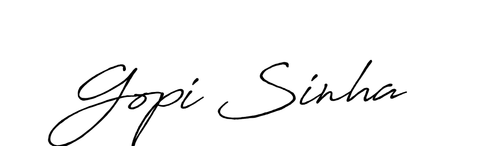 Similarly Antro_Vectra_Bolder is the best handwritten signature design. Signature creator online .You can use it as an online autograph creator for name Gopi Sinha. Gopi Sinha signature style 7 images and pictures png