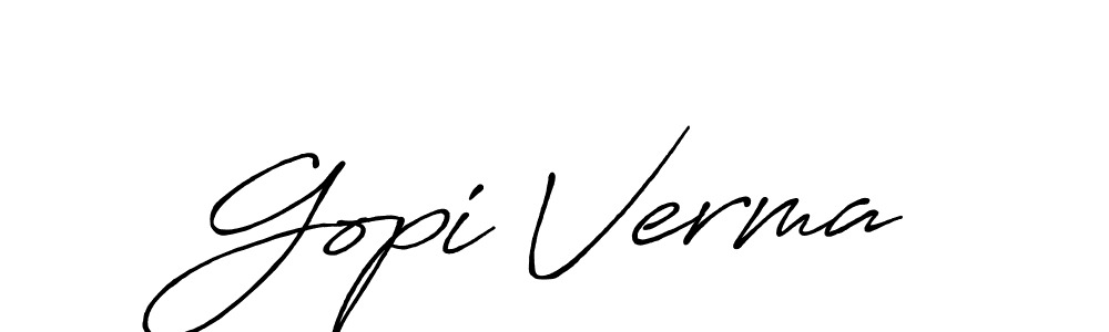 Create a beautiful signature design for name Gopi Verma. With this signature (Antro_Vectra_Bolder) fonts, you can make a handwritten signature for free. Gopi Verma signature style 7 images and pictures png