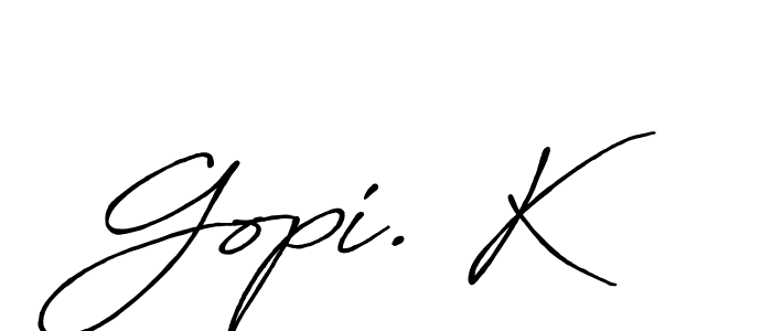 Create a beautiful signature design for name Gopi. K. With this signature (Antro_Vectra_Bolder) fonts, you can make a handwritten signature for free. Gopi. K signature style 7 images and pictures png