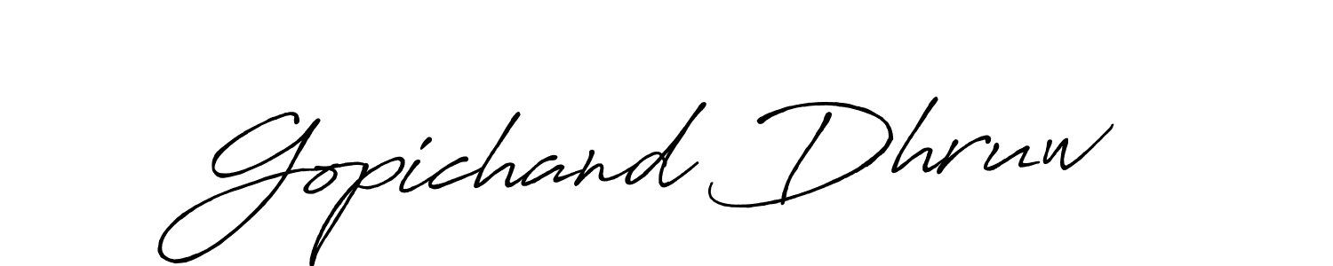 Design your own signature with our free online signature maker. With this signature software, you can create a handwritten (Antro_Vectra_Bolder) signature for name Gopichand Dhruw. Gopichand Dhruw signature style 7 images and pictures png