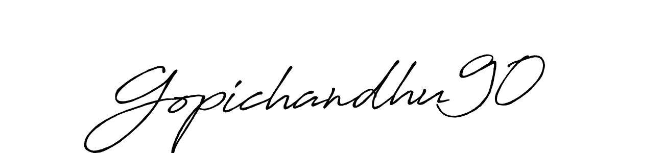 Create a beautiful signature design for name Gopichandhu90. With this signature (Antro_Vectra_Bolder) fonts, you can make a handwritten signature for free. Gopichandhu90 signature style 7 images and pictures png