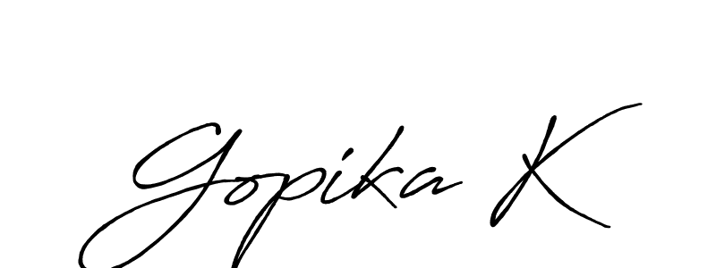 Gopika K stylish signature style. Best Handwritten Sign (Antro_Vectra_Bolder) for my name. Handwritten Signature Collection Ideas for my name Gopika K. Gopika K signature style 7 images and pictures png