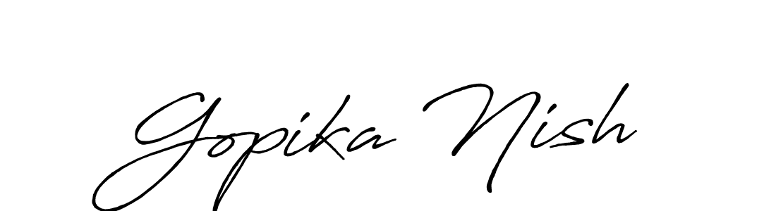 Make a beautiful signature design for name Gopika Nish. Use this online signature maker to create a handwritten signature for free. Gopika Nish signature style 7 images and pictures png