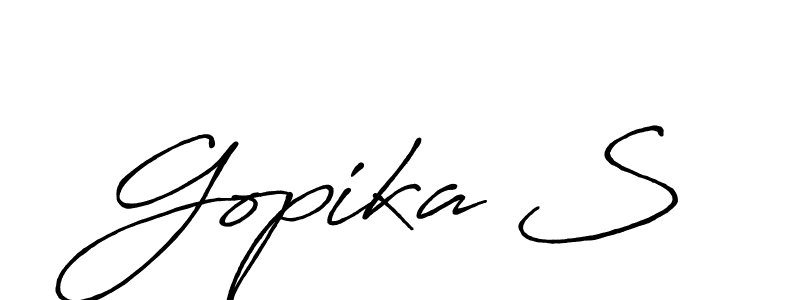 Create a beautiful signature design for name Gopika S. With this signature (Antro_Vectra_Bolder) fonts, you can make a handwritten signature for free. Gopika S signature style 7 images and pictures png