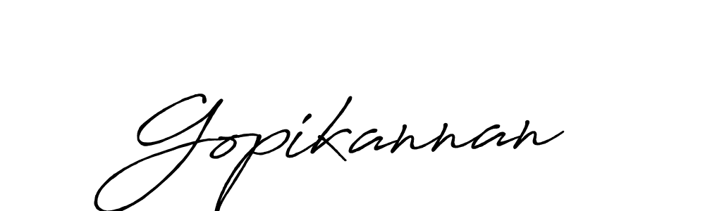 Design your own signature with our free online signature maker. With this signature software, you can create a handwritten (Antro_Vectra_Bolder) signature for name Gopikannan. Gopikannan signature style 7 images and pictures png