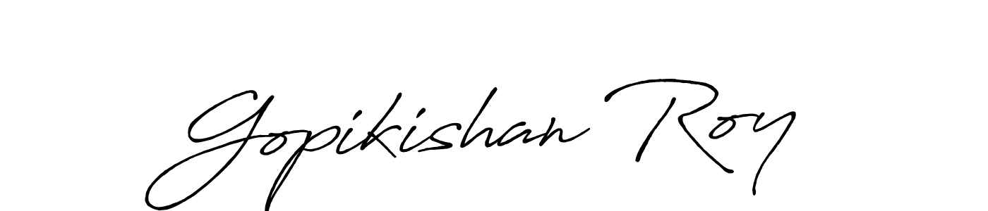 The best way (Antro_Vectra_Bolder) to make a short signature is to pick only two or three words in your name. The name Gopikishan Roy include a total of six letters. For converting this name. Gopikishan Roy signature style 7 images and pictures png