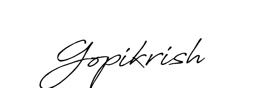 Gopikrish stylish signature style. Best Handwritten Sign (Antro_Vectra_Bolder) for my name. Handwritten Signature Collection Ideas for my name Gopikrish. Gopikrish signature style 7 images and pictures png