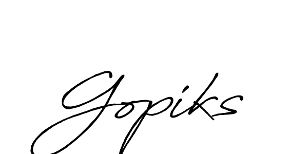 Antro_Vectra_Bolder is a professional signature style that is perfect for those who want to add a touch of class to their signature. It is also a great choice for those who want to make their signature more unique. Get Gopiks name to fancy signature for free. Gopiks signature style 7 images and pictures png
