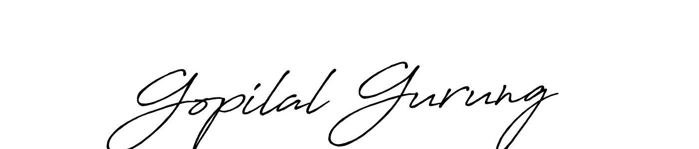 Make a beautiful signature design for name Gopilal Gurung. With this signature (Antro_Vectra_Bolder) style, you can create a handwritten signature for free. Gopilal Gurung signature style 7 images and pictures png