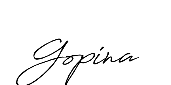 How to make Gopina name signature. Use Antro_Vectra_Bolder style for creating short signs online. This is the latest handwritten sign. Gopina signature style 7 images and pictures png