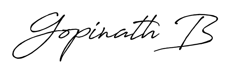 Stand out with a creative autograph for Gopinath B. The Antro_Vectra_Bolder styling blends modern aesthetics with classic signature flourishes. Gopinath B signature style 7 images and pictures png