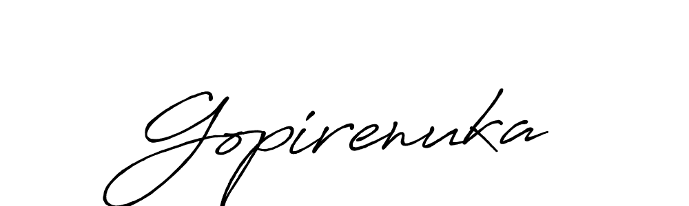 You can use this online signature creator to create a handwritten signature for the name Gopirenuka. This is the best online autograph maker. Gopirenuka signature style 7 images and pictures png