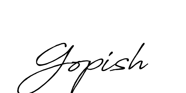 Use a signature maker to create a handwritten signature online. With this signature software, you can design (Antro_Vectra_Bolder) your own signature for name Gopish. Gopish signature style 7 images and pictures png