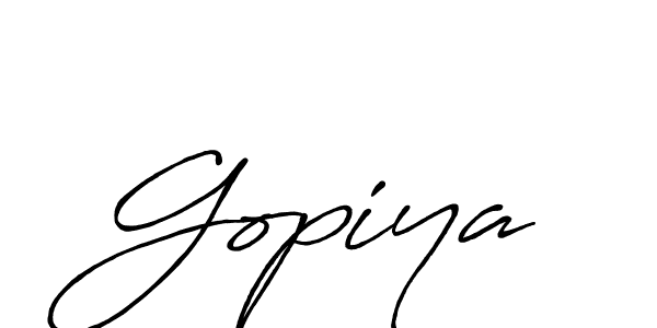 Create a beautiful signature design for name Gopiya. With this signature (Antro_Vectra_Bolder) fonts, you can make a handwritten signature for free. Gopiya signature style 7 images and pictures png