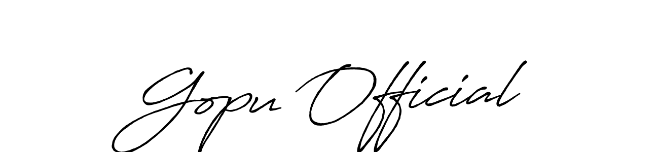 Similarly Antro_Vectra_Bolder is the best handwritten signature design. Signature creator online .You can use it as an online autograph creator for name Gopu Official. Gopu Official signature style 7 images and pictures png