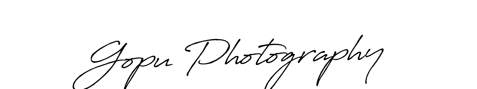 Make a beautiful signature design for name Gopu Photography. With this signature (Antro_Vectra_Bolder) style, you can create a handwritten signature for free. Gopu Photography signature style 7 images and pictures png