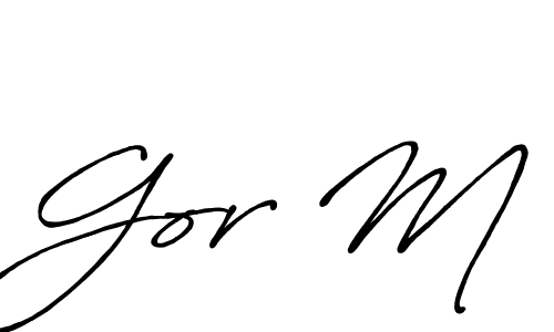 Make a beautiful signature design for name Gor M. With this signature (Antro_Vectra_Bolder) style, you can create a handwritten signature for free. Gor M signature style 7 images and pictures png
