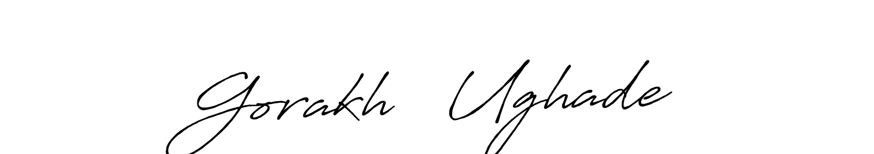 This is the best signature style for the Gorakh ₹ Ughade name. Also you like these signature font (Antro_Vectra_Bolder). Mix name signature. Gorakh ₹ Ughade signature style 7 images and pictures png