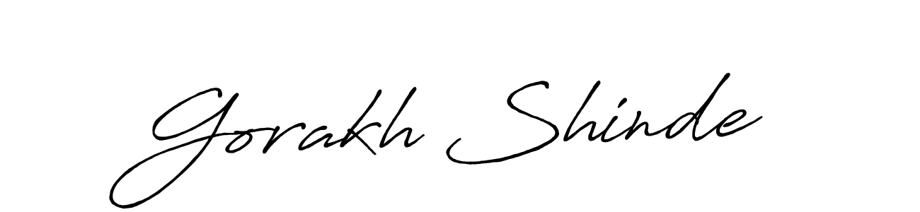 How to make Gorakh Shinde name signature. Use Antro_Vectra_Bolder style for creating short signs online. This is the latest handwritten sign. Gorakh Shinde signature style 7 images and pictures png