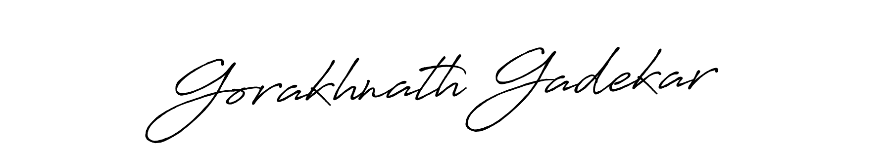 How to make Gorakhnath Gadekar name signature. Use Antro_Vectra_Bolder style for creating short signs online. This is the latest handwritten sign. Gorakhnath Gadekar signature style 7 images and pictures png