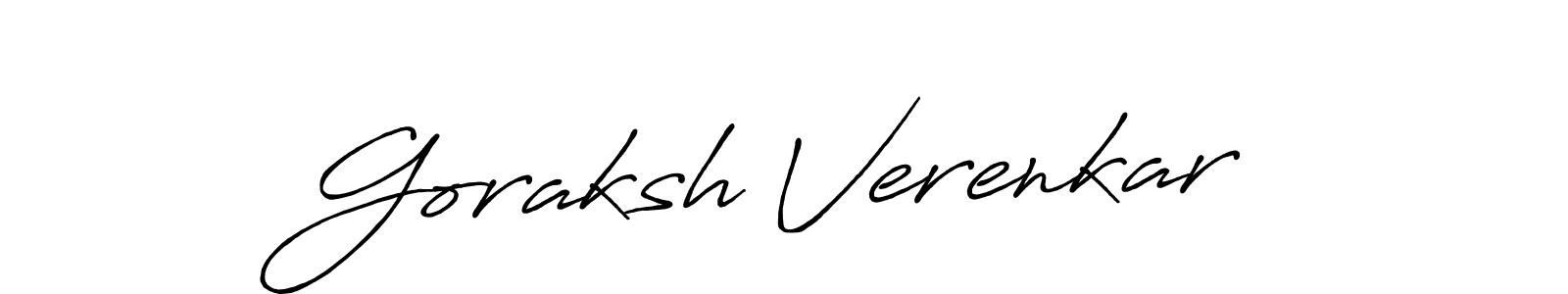 How to make Goraksh Verenkar signature? Antro_Vectra_Bolder is a professional autograph style. Create handwritten signature for Goraksh Verenkar name. Goraksh Verenkar signature style 7 images and pictures png