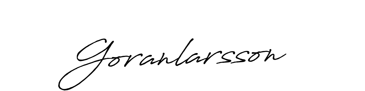 Use a signature maker to create a handwritten signature online. With this signature software, you can design (Antro_Vectra_Bolder) your own signature for name Goranlarsson. Goranlarsson signature style 7 images and pictures png