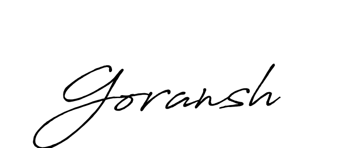 How to make Goransh signature? Antro_Vectra_Bolder is a professional autograph style. Create handwritten signature for Goransh name. Goransh signature style 7 images and pictures png