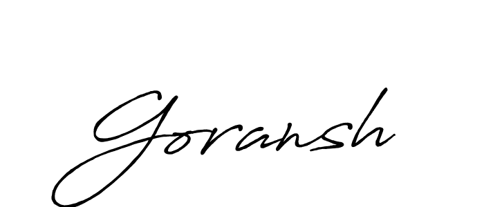 if you are searching for the best signature style for your name Goransh. so please give up your signature search. here we have designed multiple signature styles  using Antro_Vectra_Bolder. Goransh signature style 7 images and pictures png