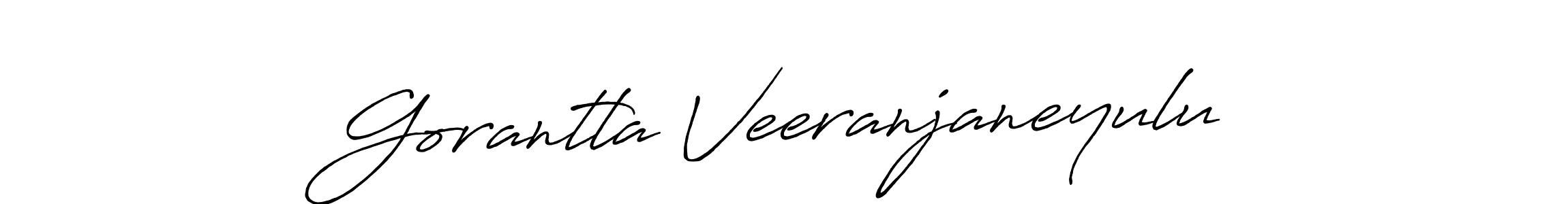 How to make Gorantla Veeranjaneyulu name signature. Use Antro_Vectra_Bolder style for creating short signs online. This is the latest handwritten sign. Gorantla Veeranjaneyulu signature style 7 images and pictures png