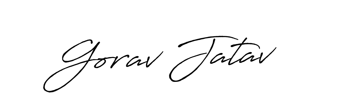 How to make Gorav Jatav name signature. Use Antro_Vectra_Bolder style for creating short signs online. This is the latest handwritten sign. Gorav Jatav signature style 7 images and pictures png