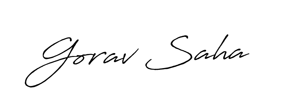 Design your own signature with our free online signature maker. With this signature software, you can create a handwritten (Antro_Vectra_Bolder) signature for name Gorav Saha. Gorav Saha signature style 7 images and pictures png