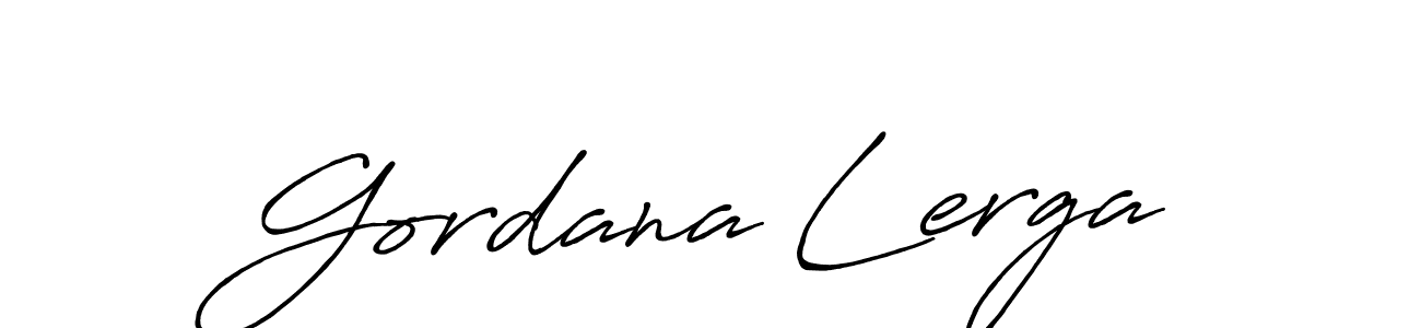 Create a beautiful signature design for name Gordana Lerga. With this signature (Antro_Vectra_Bolder) fonts, you can make a handwritten signature for free. Gordana Lerga signature style 7 images and pictures png