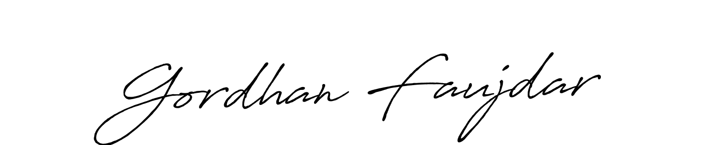 Also we have Gordhan Faujdar name is the best signature style. Create professional handwritten signature collection using Antro_Vectra_Bolder autograph style. Gordhan Faujdar signature style 7 images and pictures png