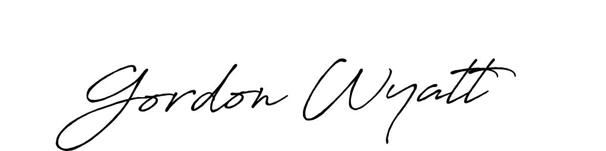 Also You can easily find your signature by using the search form. We will create Gordon Wyatt name handwritten signature images for you free of cost using Antro_Vectra_Bolder sign style. Gordon Wyatt signature style 7 images and pictures png