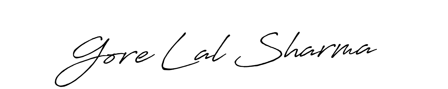 Create a beautiful signature design for name Gore Lal Sharma. With this signature (Antro_Vectra_Bolder) fonts, you can make a handwritten signature for free. Gore Lal Sharma signature style 7 images and pictures png